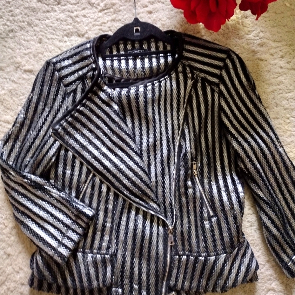 Black and Silver (metallic) Jacket